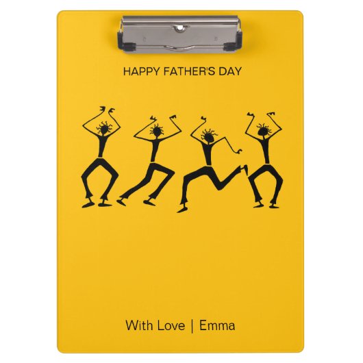 Silhouette Happy Party Tänzer Vater Klemmbrett (Vorderseite)