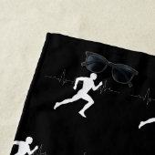 Silhouette HeartBeat Line für den Mann, der Läufer Strandtuch (Beispiel)