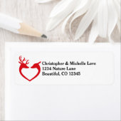 Silhouette Herz Hirsch Paare rot und schwarze Adre (Insitu)