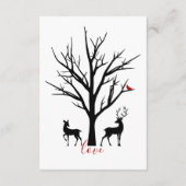 Silhouette Hirsch Winter Liebe Hochzeiten Details Begleitkarte (Rückseite)