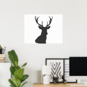 Silhouette Hirsche Silhouette Wild Postca Poster (Heimbüro)