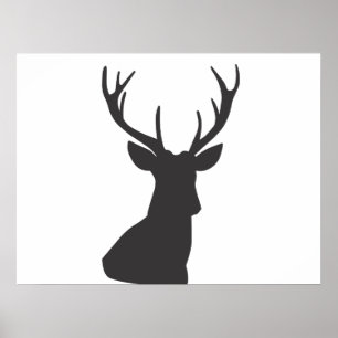 Silhouette Hirsche Silhouette Wild Postca Poster