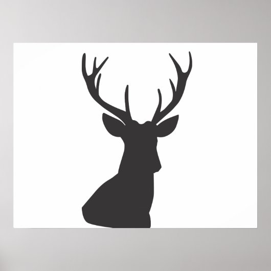 Silhouette Hirsche Silhouette Wild Postca Poster (Vorne)