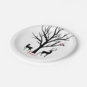 Silhouette Hirschkuh in der Liebe Winter Pappteller (Schrägansicht)