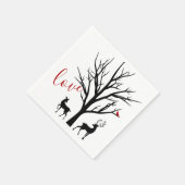 Silhouette Hirschkuh in der Liebe Winter Serviette (Ecke)