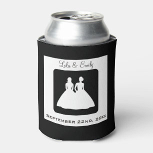 Silhouette Hochzeit von Lesben und Braut Dosenkühler