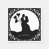Silhouette Hochzeitspapiere Serviette (Vorderseite)