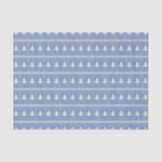 Silhouette Holiday Trees Muster Blau Seidenpapier (Vorderseite)