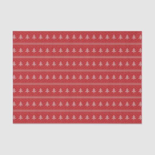 Silhouette Holiday Trees Rotes Muster Seidenpapier (Vorderseite)