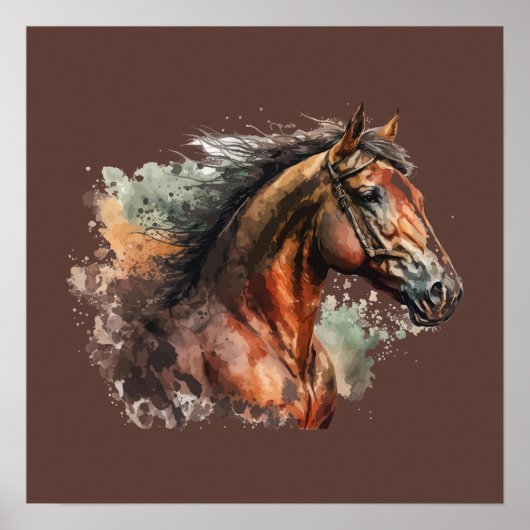 Silhouette Horse & Girl Poster (Vorne)