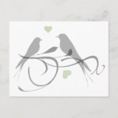 Silhouette hört und liebt Vögel Postkarte (Vorderseite)