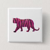 Silhouette Hot Pink und Black Tiger Button (Vorderseite)