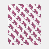 Silhouette Hot Pink und Black Tiger Fleecedecke (Vorderseite)