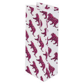 Silhouette Hot Pink und Black Tiger Geschenktüte Für Weinflaschen (Vorderseite Schrägansicht)