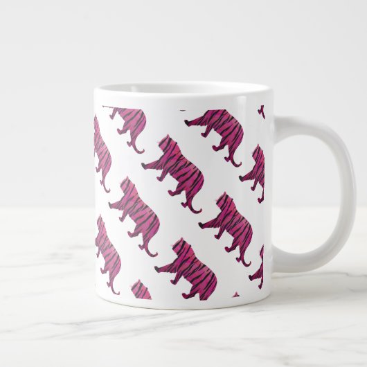 Silhouette Hot Pink und Black Tiger Jumbo-Tasse (Rechts)