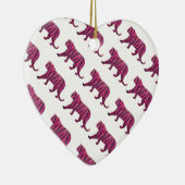 Silhouette Hot Pink und Black Tiger Keramikornament (Rechts)