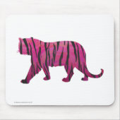 Silhouette Hot Pink und Black Tiger Mousepad (Vorne)