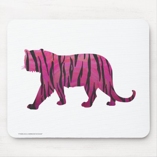 Silhouette Hot Pink und Black Tiger Mousepad (Vorne)