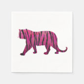 Silhouette Hot Pink und Black Tiger Serviette (Vorderseite)
