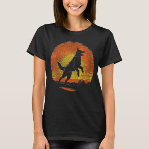 Silhouette Hund Funny Vintag Retro T-Shirt