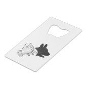 Silhouette Hund Geldbeutel Flaschenöffner (Rückseite Schrägansicht)