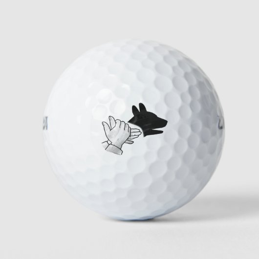 Silhouette Hund Golfball (Vorderseite)