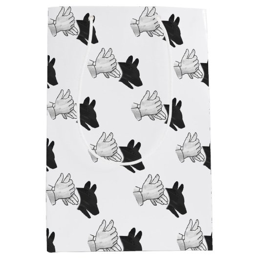 Silhouette Hund Mittlere Geschenktüte (Vorderseite)