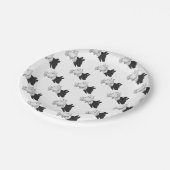 Silhouette Hund Pappteller (Schrägansicht)