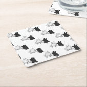 Silhouette Hund Rechteckiger Pappuntersetzer (angewinkelt)