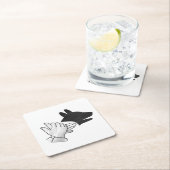 Silhouette Hund Rechteckiger Pappuntersetzer (Vor Ort)