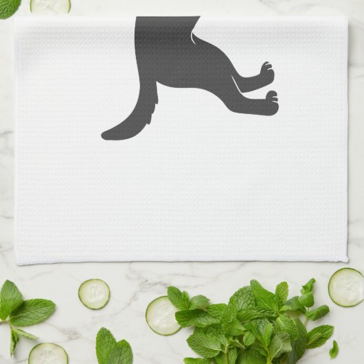 Silhouette Hund stehend - Farbe auswählen Geschirrtuch (Gefaltet)