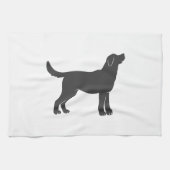 Silhouette Hund stehend - Farbe auswählen Geschirrtuch (Horizontal)