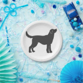 Silhouette Hund stehend - Farbe auswählen Pappteller (Party)