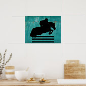 Silhouette "Hunter Jumper" anzeigen Poster (Küche)