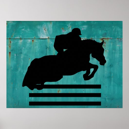Silhouette "Hunter Jumper" anzeigen Poster (Vorne)