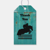 Silhouette Hunter Jumper auf Pferdeausstellung Vie Geschenkanhänger (Vorderseite)