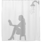 Silhouette im Badezimmer Duschvorhang (Vorderseite)