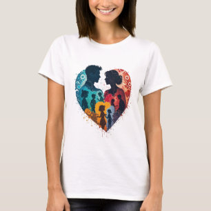 Silhouette im Blumenherz - Feiern der Einheit der T-Shirt