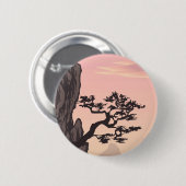 Silhouette im japanischen Stil in Rosa Button (Vorne & Hinten)