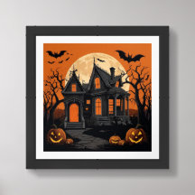 Silhouette im Spuk Haus: Spooky Cartoon Wall Art