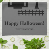 Silhouette im Spuk Haus und benutzerdefiniertes Te Geschirrtuch (Gefaltet)