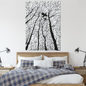 Silhouette in den Winterbäumen Leinwanddruck (Insitu (Schlafzimmer))