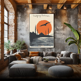 Silhouette Istanbul bei Sunset - Minimalistische S Poster