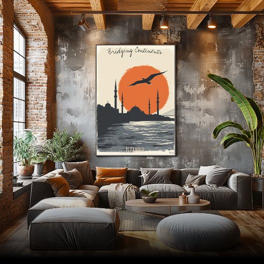 Silhouette Istanbul bei Sunset - Minimalistische S Poster