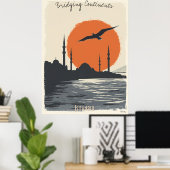 Silhouette Istanbul bei Sunset - Minimalistische S Poster (Heimbüro)
