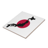 Silhouette Japans über die wachsende nationale Fla Fliese (Seite)