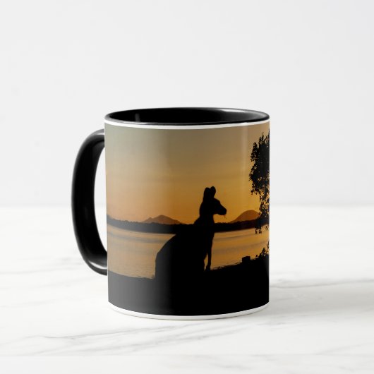 Silhouette Känguru Tasse (Vorderseite Links)
