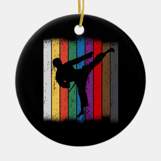 Silhouette Karate Belt Colors Keramik Ornament (Vorne)