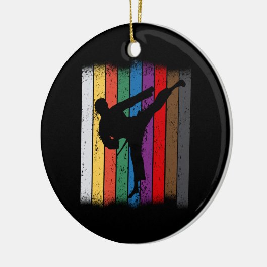 Silhouette Karate Belt Colors Keramik Ornament (Links)