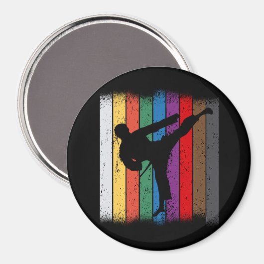 Silhouette Karate Belt Colors Magnet (Vorderseite/Rückseite)